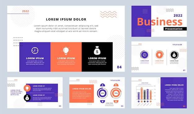 Vector flat design business presentation templates