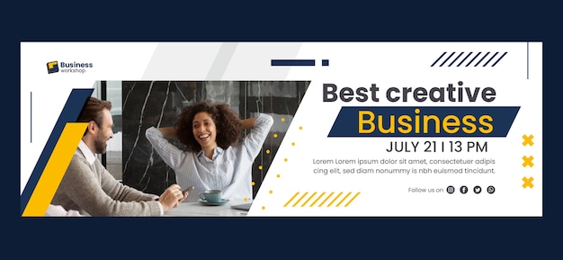 flat design business workshop twitter header