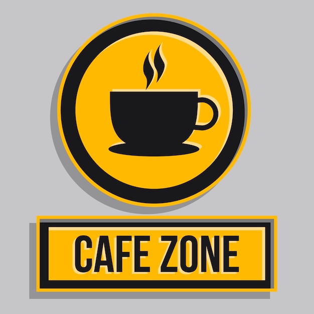 Flat design cafe signage template