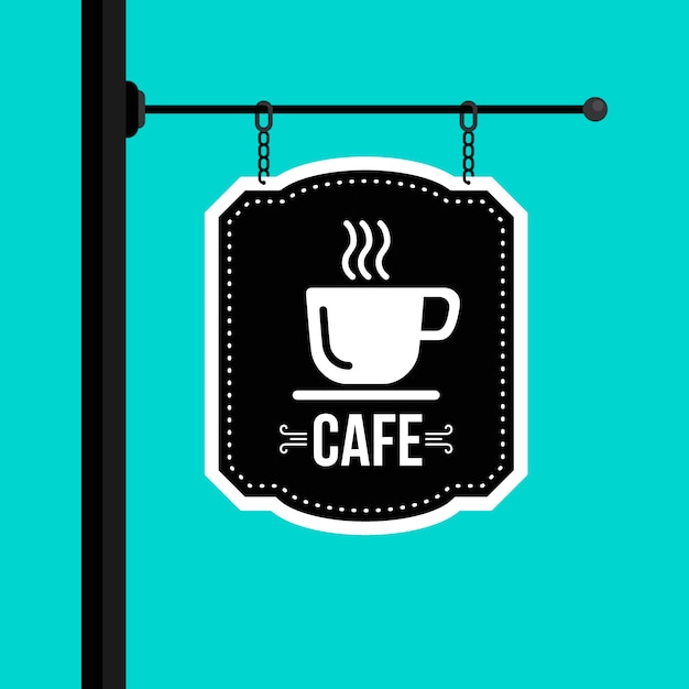 Vector flat design cafe signage