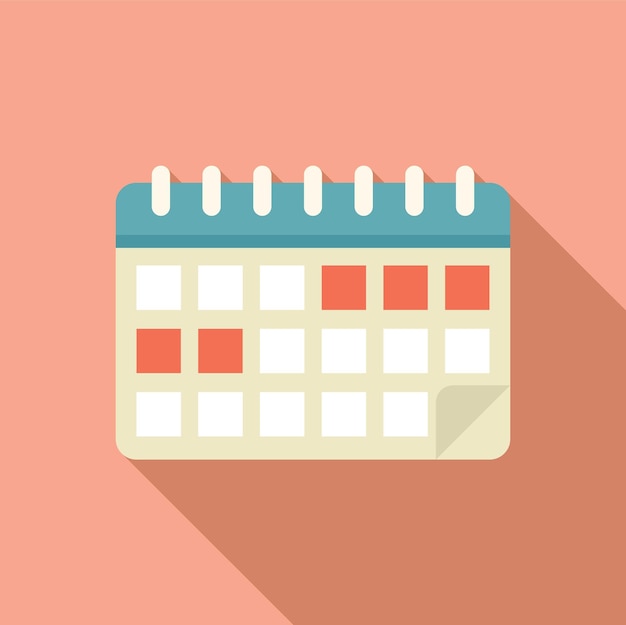 flat design calendar icon with selected dates