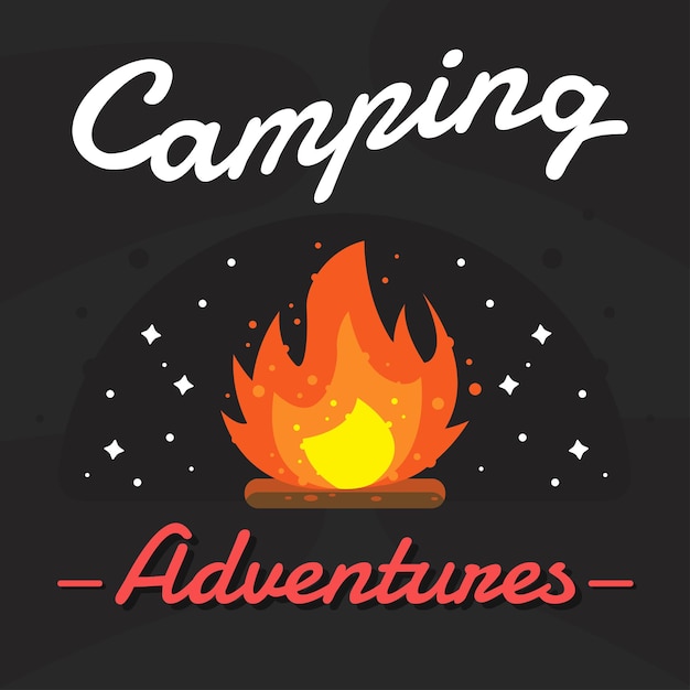 Flat design camping adventure  background