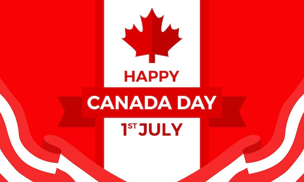 Flat design canada day celebration