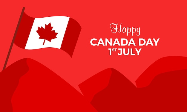 Vector flat design canada day celebration