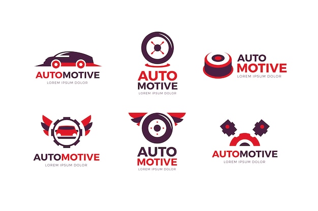 Collezione di logo auto design piatto