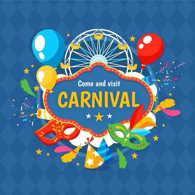 Flat design carnival day celebration