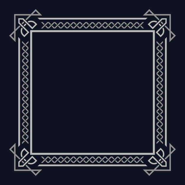 Flat design celtic frame