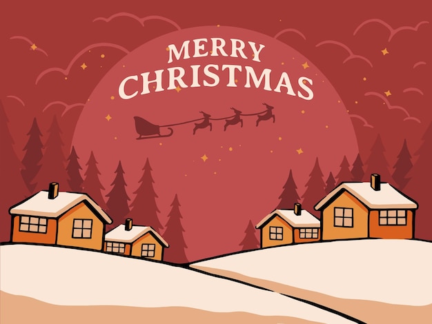 Flat design christmas background