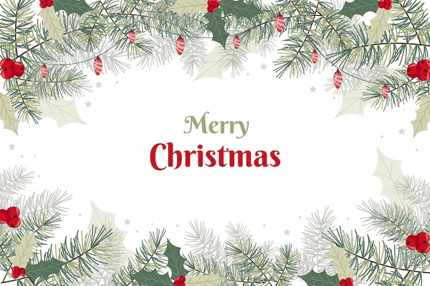 フラットなデザインのクリスマス背景