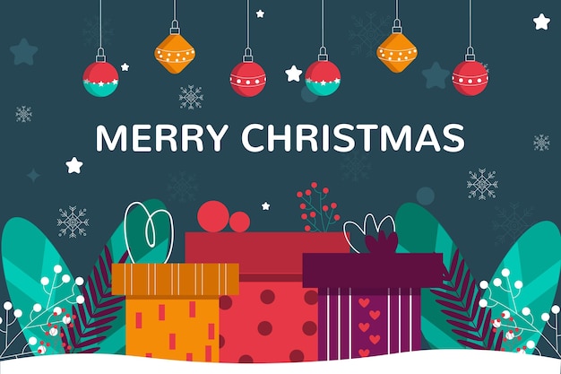 Vector flat design christmas background