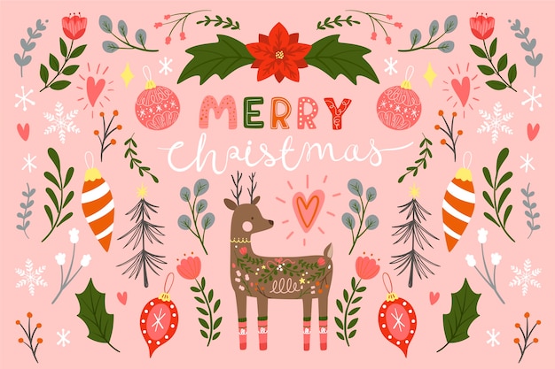 Vector flat design christmas background