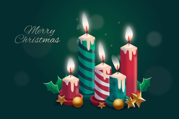 Flat design christmas candle background