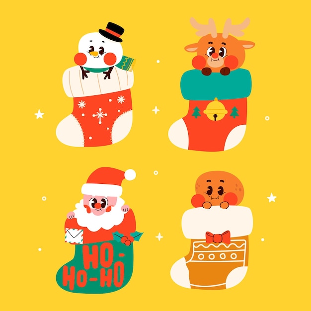 Flat Design christmas Cute element collection
