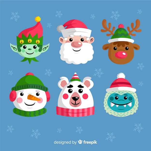 Vector flat design christmas element collection