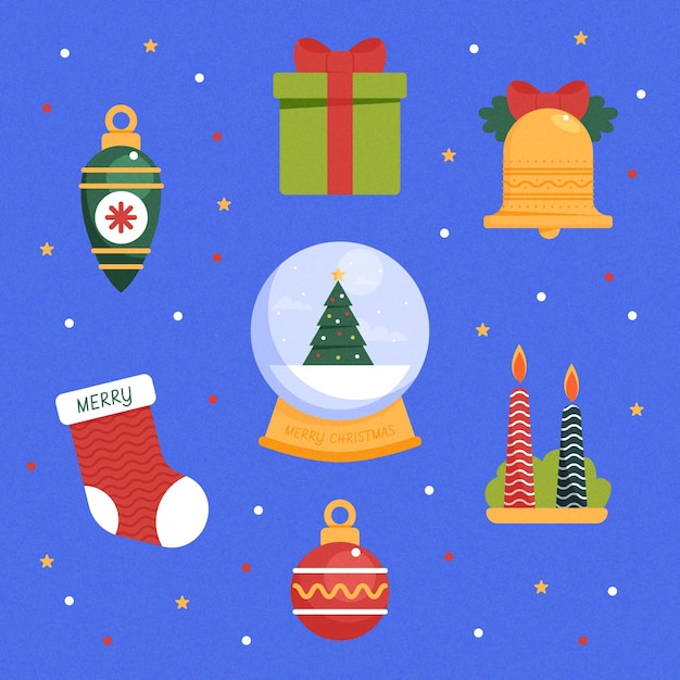 Vector flat design christmas element collection