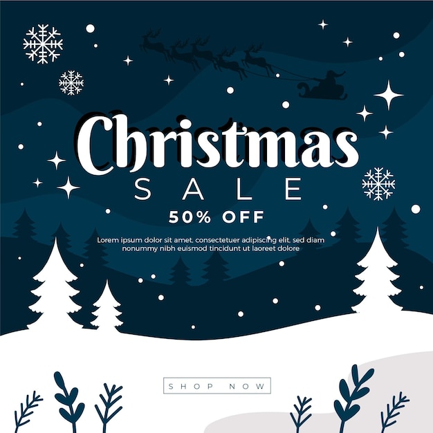 Flat design christmas sale