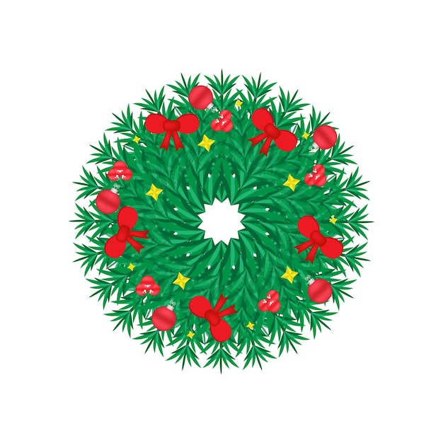 Flat design christmas wreath