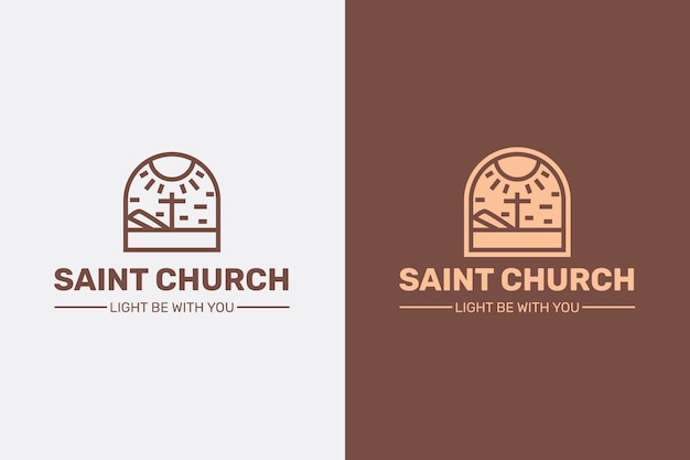 Flat design church logo template