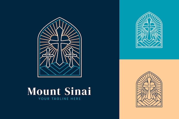 Flat design church logo template