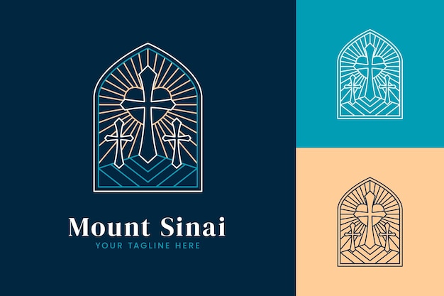 Modello di logo della chiesa dal design piatto