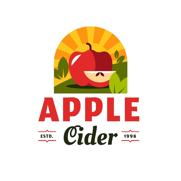 Vector flat design cider logo design