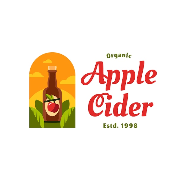 Vector flat design cider logo design