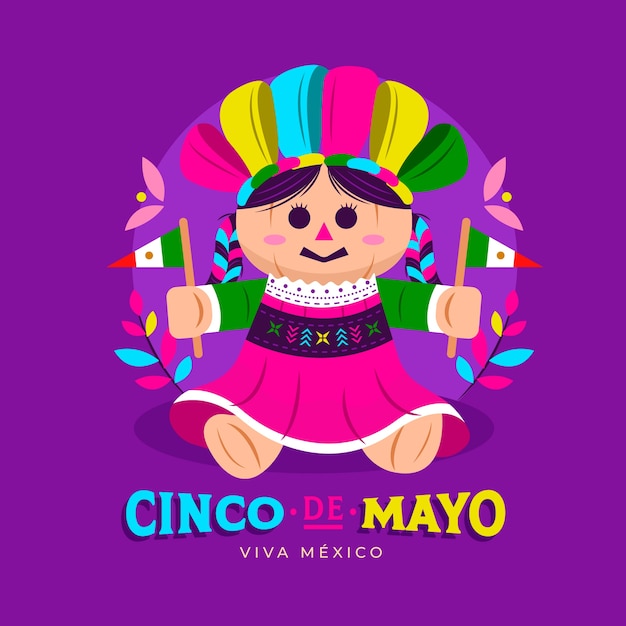 Flat design cinco de mayo concept