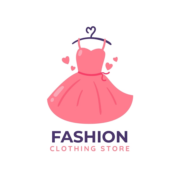 Flat design clothing logo template