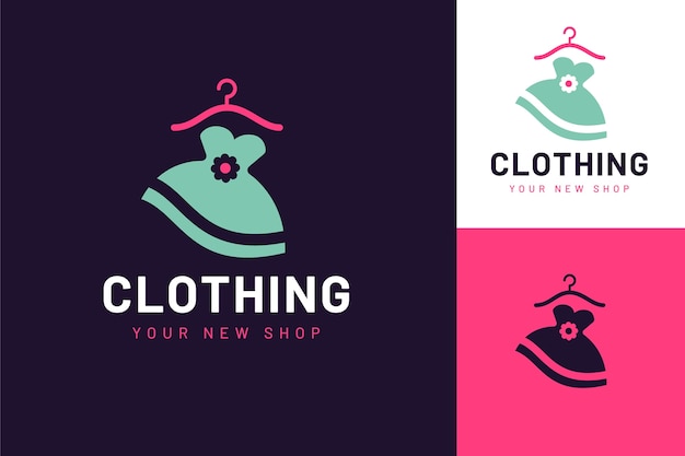 Vector flat design clothing store logo template