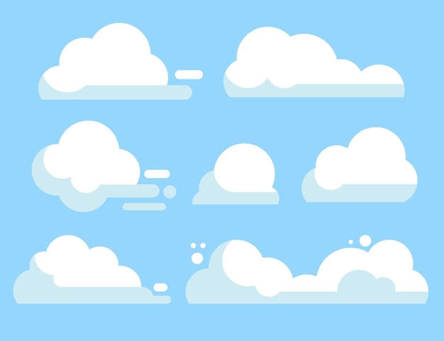 Flat design cloud collection