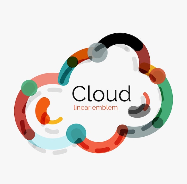 Flat design cloud icon background