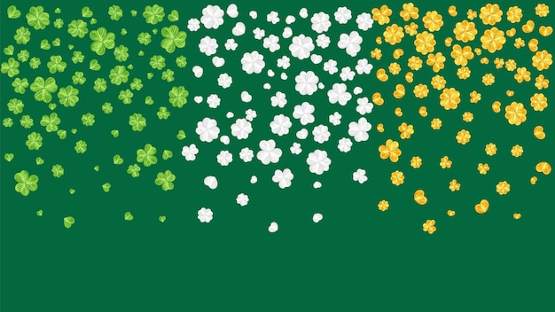 Flat design clover leaves flag of ireland