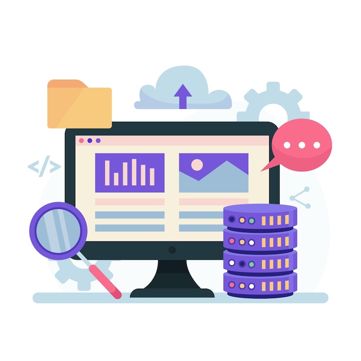 Vector flat design cms concept illustrated