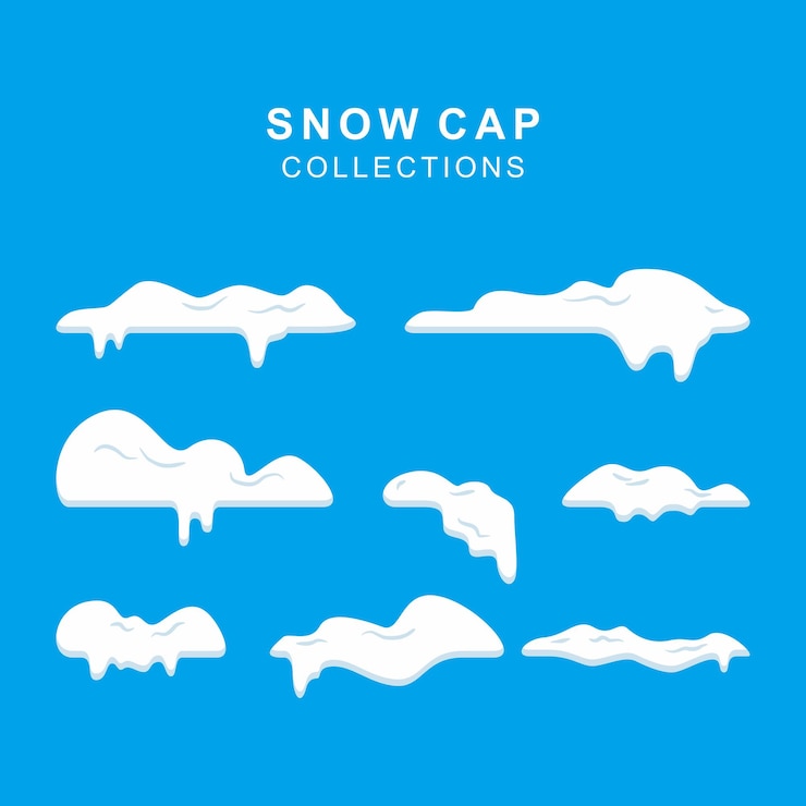 Vector flat design cnow cap collections design