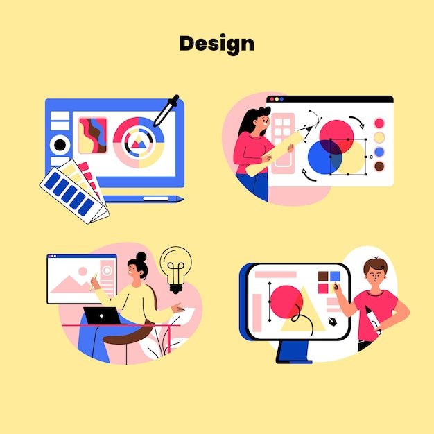 Flat design collection illustration
