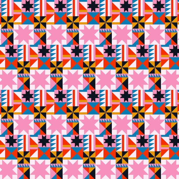 Flat design colorful geometric pattern