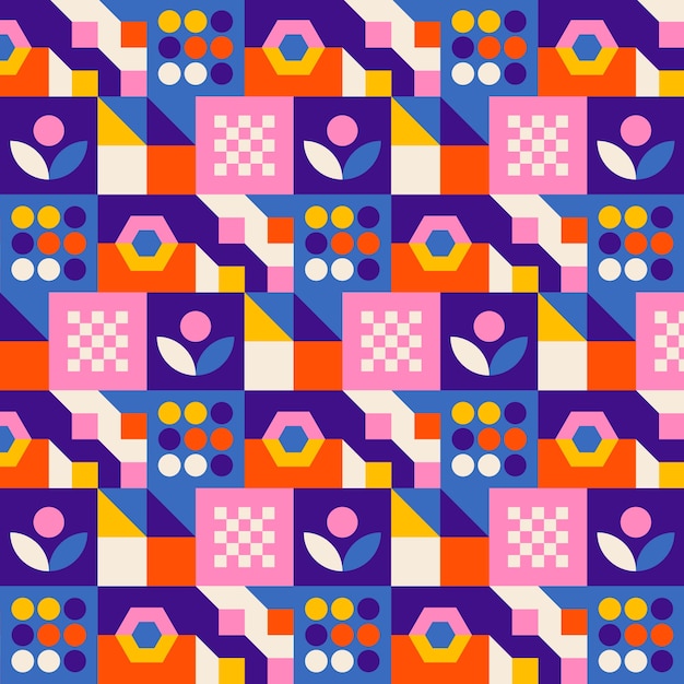 Flat design colorful geometric pattern