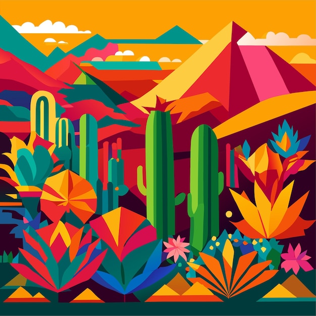 Flat design colorful mexican background