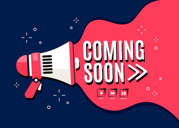 Flat design coming soon promo wallpaper