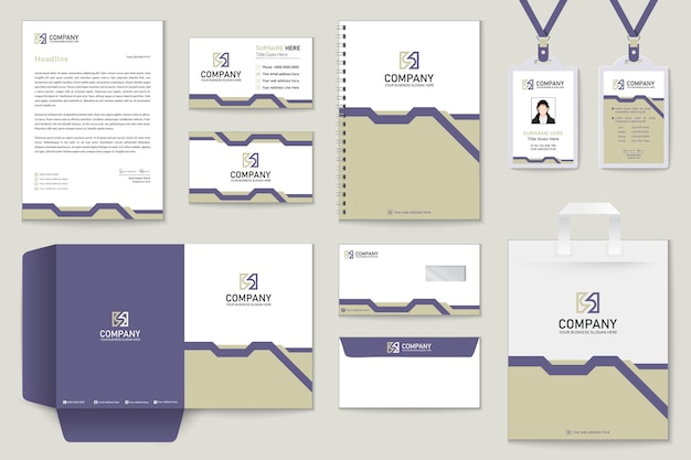 Flat design Company stationery modern design