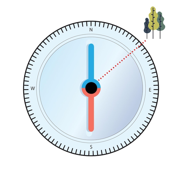 Vector flat design of a compass vector icon