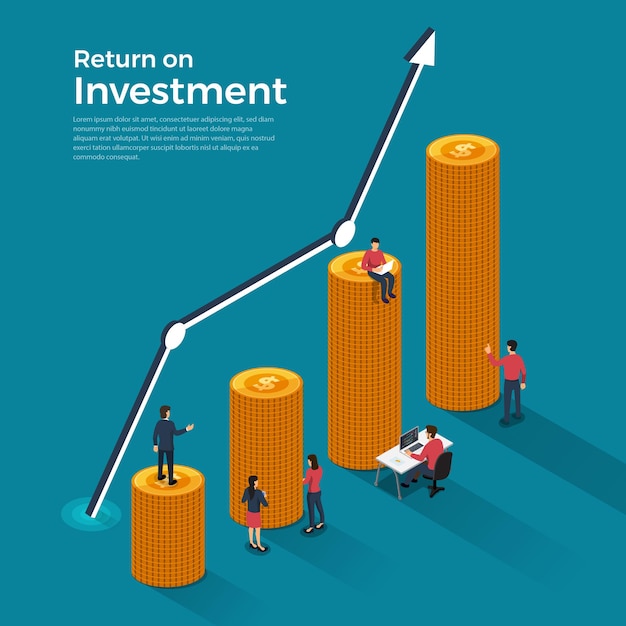 Concetto di design piatto ritorno sull'investimento