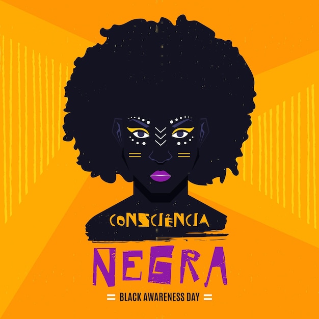 Vector flat design consiencia negra day