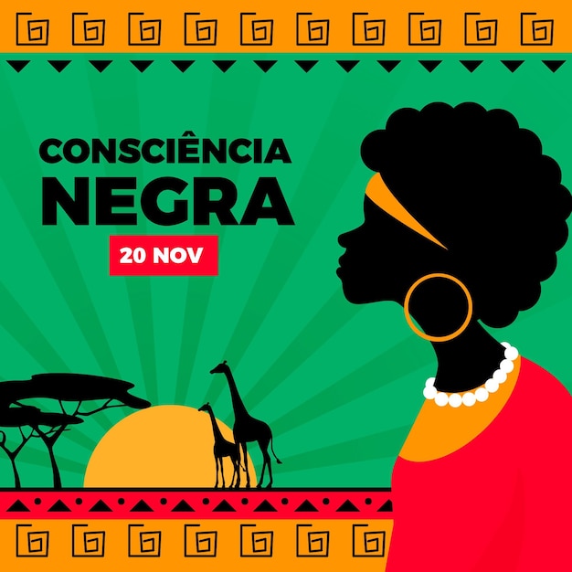 Вектор Плоский дизайн consiencia negra day