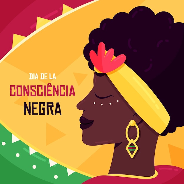 Плоский дизайн consiencia negra day