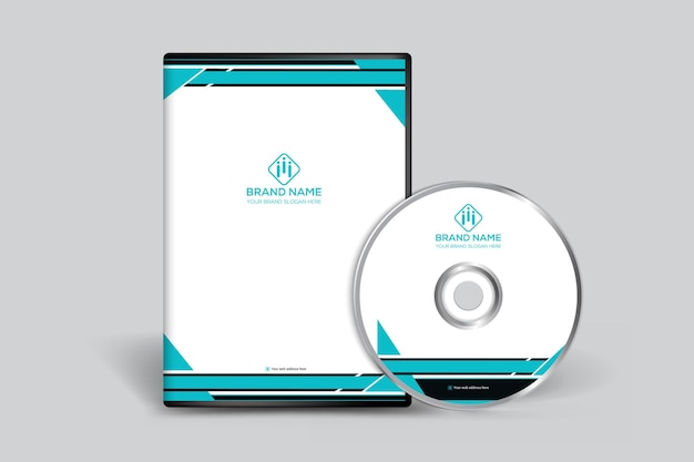 Flat design construction DVD cover template design