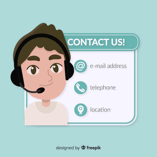 Flat design contact us template