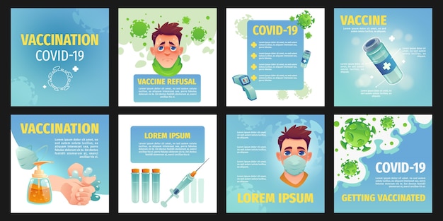 Flat design coronavirus instagram posts