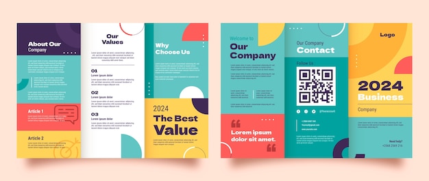 Flat design corporate brochure template