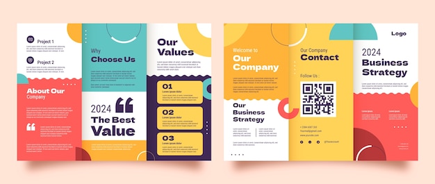 Vector flat design corporate brochure template